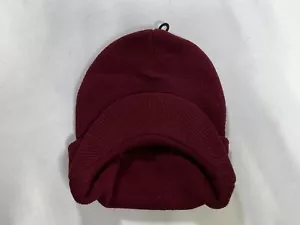 Unbranded Red Winter Beanie Hat With Visor Brim NEW - Picture 1 of 3
