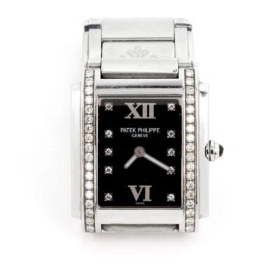 Reloj de cuarzo Patek Philippe Twenty-4 diamantes rectangular para mujer Foto 1 de 4