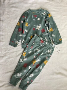 Carters girls floral fleece pajama set NWT Size 4 T - Picture 1 of 5