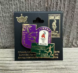 Atlanta Olympic 1996 Collector Pin - Rhythmic Gymnastics & Soccer Events Athens - Picture 1 of 5