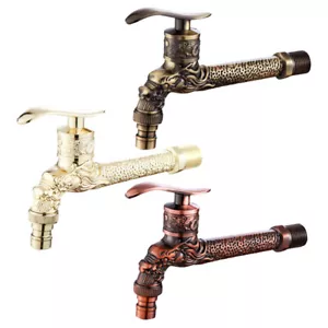 Outdoor Garden Tap Carving Spigot Wall Mount Water Taps Home Supplies - Picture 1 of 24