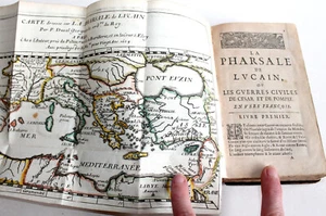PHARSALE DE LUCAIN GUERRE CIVILE CESAR POMPEE DE BREBEUF 1657 RARE CARTE COULEUR - Bild 1 von 9