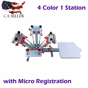 4 Color 1 Station Silk Screen Printing Press Machine DIY with Micro Registration - Picture 1 of 7