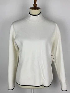 Nuevo Pullover Tejido Anthropologie Talla M Blanco Cuello Alto Elastizado Manga Larga - Imagen 1 de 14
