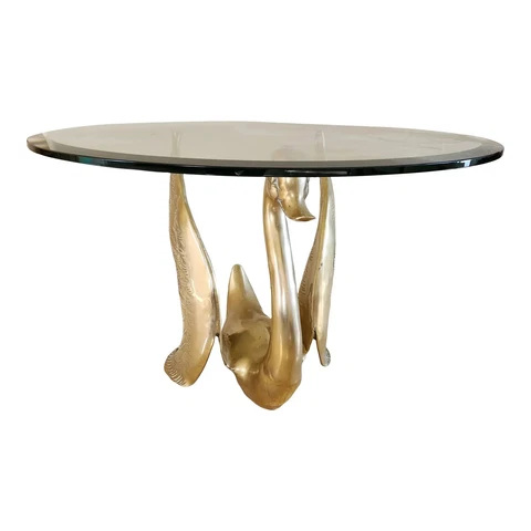 1980s Golden Swan Coffee Table Cover