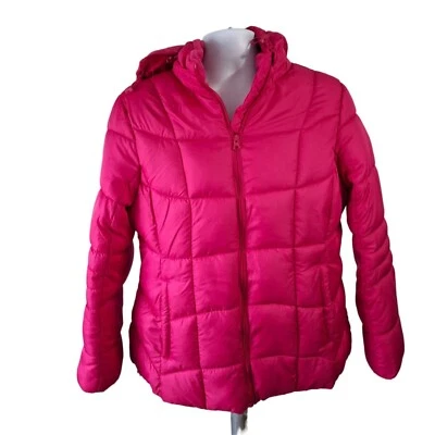 Faded Glory  Pink Puffer Jacket Girls XL (16-18) Hooded Winter Coat Y2K 90s - Image 1 of 4