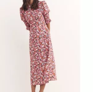 NOBODY'S CHILD Luna Maxi Dress Teresa Ditsy Orange Mix UK Size 16 BNWT - Picture 1 of 13