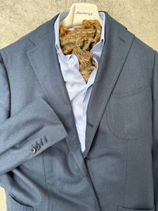 Domenico Vacca $5k Blue Holland And Sherry Handmade Blazer 44R Slim. Unlined - Picture 1 of 17