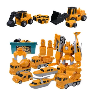 Robot Car Toys Magnetic Transform Engineering Assembled Car Toy for Kids' Play - Picture 1 of 15