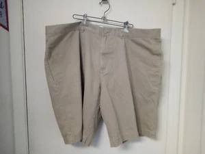 Merona Mens Tan Khaki Shorts Size 46 Cotton Flat Front - Picture 1 of 7
