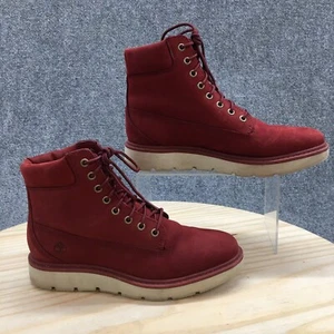 Timberland Hiking Boots Womens 6.5 Kenniston 6 Red Leather Lace Up Round A24MD - Picture 1 of 21