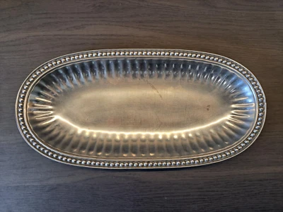 Wilton Armetale Flutes & Pearls Long Medium Oval Platter Foto 1 de 4