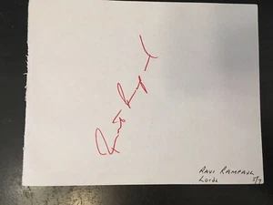 RAVI RAMPAUL - JUGADOR DE CRICKET DE LAS INDIAS OCCIDENTALES - PÁGINA DE ÁLBUM BLANCO FIRMADO - Imagen 1 de 1