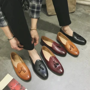 Mens Slip On Loafers Casual Evening Party Tassels Business Shoes Flats Spring sz - Picture 1 of 19