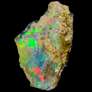 Natural Welo Fire White Ethiopian Opal Rough Gemstone 8.45 Ct 22X13X8mm GC-32572 - Picture 1 of 3