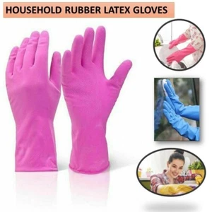 1-24Pair Household Rubber Long Sleeve Washing Up Cleaning Kitchen Strong Gloves - Picture 1 of 6