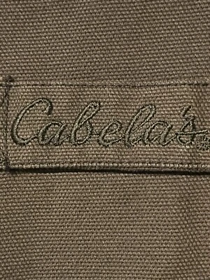 Cabelas Medium Canvas Field jacket, Heavyweight Blanket Lined Leather Collar - Image 1 of 4