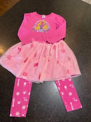 Leggings Hanna Andersson Disney Rapunzel Enrolada Saia Tutu LS Top 110 5 - Imagem 1 de 4