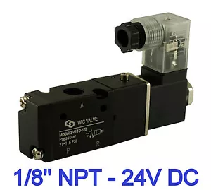 Elettrovalvola ad aria controllo direzionale elettrico 1/8" 3 vie 2 posizioni 24 V DC - Foto 1 di 3