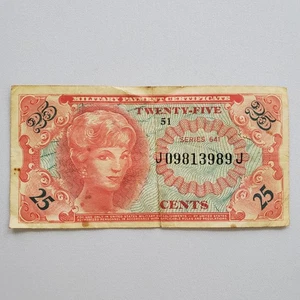 United States Military Payment Certificate MPC 25 Twenty-Five Cents Series 641  - Picture 1 of 2