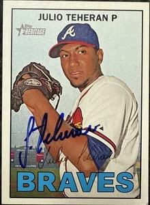 2016 Topps Heritage 417 Julio Teheran IP Signed AUTO Autograph Atlanta Braves - Picture 1 of 2
