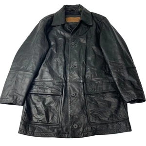 Timberland Leather Overcoat Black Waterproof Mens Small - Picture 1 of 10