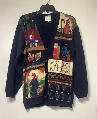 Cárdigan suéter multicolor con encanto de otoño Susan Bristol para mujer talla grande Foto 1 de 4