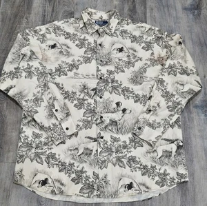 VTG Polo Ralph Lauren Men's XL Marlowe Button Shirt Pheasants Hunting Dogs EUC - Picture 1 of 7