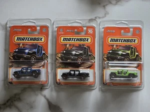 (Lot Of 3) Matchbox 2020 Jeep Gladiator 4x4 Rubicon Black, Blue, Green 1:64 - Picture 1 of 9