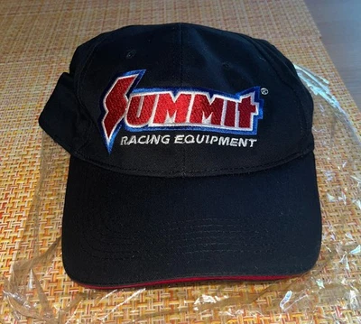 Summit Racing Equipment Strapback Baseball Cap Black One Size Embroidered Cotton - Изображение 1 из 4