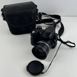 Fujifilm FinePix S5500 4.0MP Digital Camera Black Adapter Ring AR-FX5A & Case - Picture 1 of 21