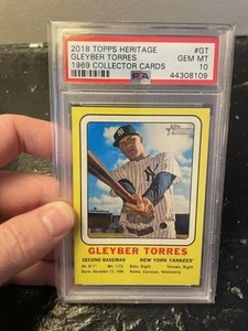 Tarjetas de coleccionista Gleyber Torres PSA 10 RC 2018 Topps Heritage 1969 #GT - Imagen 1 de 1