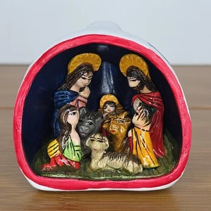 Vtg Folk Art from Argentina Peru Mini Nativity Pottery South American Christmas - Picture 1 of 7