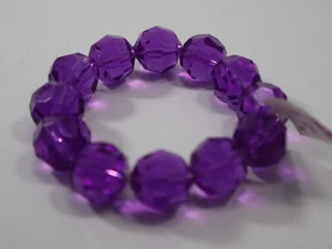 FTOP violet purple faceted plastic bead stretch bracelet Claire's Jewelry - Picture 1 of 4