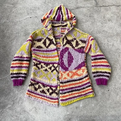 Cárdigan tejido colorido con capucha Free People Peggy talla pequeña Foto 1 de 4