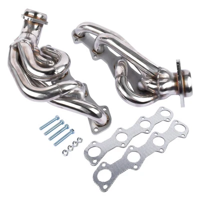 For 1997-2003 Ford 5.4L V8 F150 F250 Expedition Shorty Manifold Headers Polished - Image 1 of 4