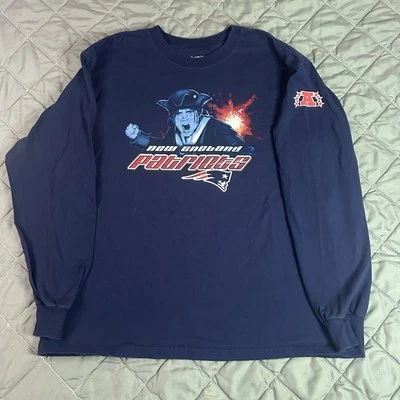 Camisa De Colección Reebok New England Patriots Para Hombres XL Azul Gráfico NFL Fútbol Foto 1 de 4
