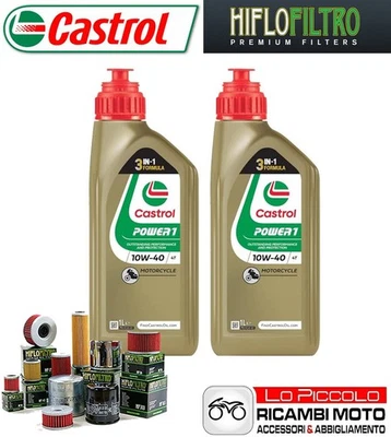 Tagliando 2 OLIO [CASTROL] POWER1 10w40 + FILTRO Kawasaki KLX 140 2014 2015 2016 Foto 1 de 4