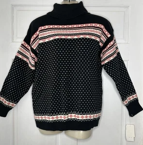 Vintage Sweetree Fair Isle schwarzer Damenpullover neu mit Etikett Größe Medium - Bild 1 von 9