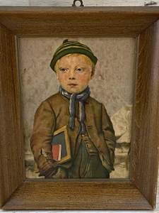 STAMPA ARTISTICA INCORNICIATA Litografia Albert Anker Berner Scuola Ragazzo Ritratto 1875 - Foto 1 di 21