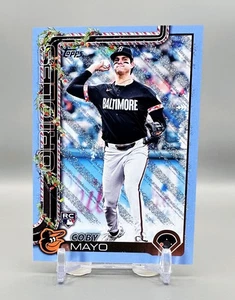 2025 Topps Holiday Baseball #H118 (hellblau weiß Glitzer) Coby Mayo [RC] - Bild 1 von 2