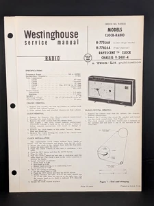 Westinghouse Clock Radio Service Manual Model H-775L6A Chassis V-2401-4 4 Pg - Picture 1 of 2