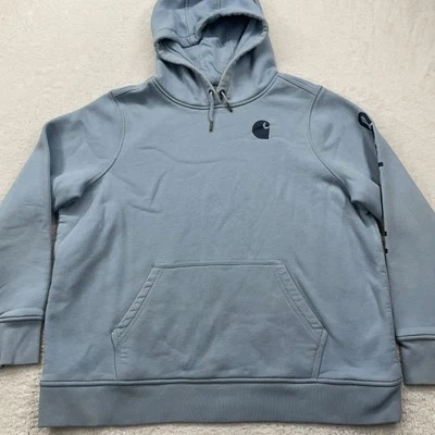 SUDADERA CON CAPUCHA GRÁFICA MANGA LOGOTIPO PESO MEDIO CALCE RELAJADO AZUL MUJER CARHARTT XXL 2XL Foto 1 de 4