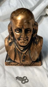 Ben Franklin Bank Franklin Life Insurance Company Solid Heavy With Original Key - Picture 1 of 8