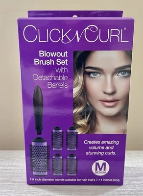 Click n Curl Medium Blowout Brush Set  5 Detachable Barrels and Handle NEW - Image 1 of 2