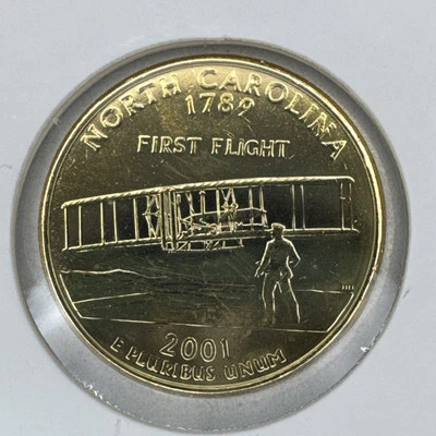 2001 - P - 24K Gold Plated - Washington Quarter - North Carolina - Image 1 of 2