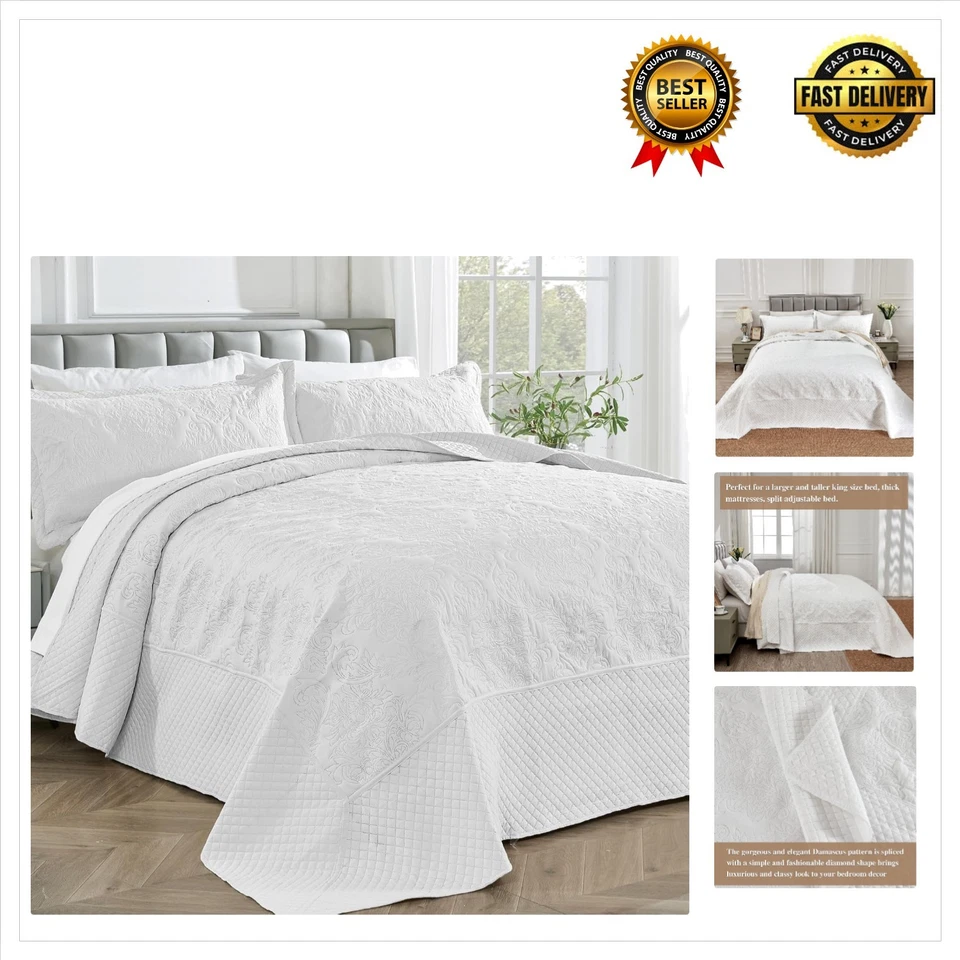 Очень широкий королевский набор одеял - негабаритный 128x120 с элегантным геометрическим узором - Изображение 1 из 4