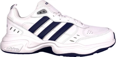 adidas Herren Strutter Weiß Blau Sneaker Sportschuhe Turnschuhe Schuhe NEU