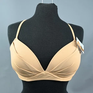 Top de bikini elegante sexy solo para mujer 36D beige nuevo con etiquetas con aros soporte - Imagen 1 de 9