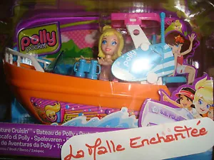 POLLY POCKET DOLL AND ITS ORANGE OCEAN ADVENTURES BOAT NEW - Picture 1 of 1